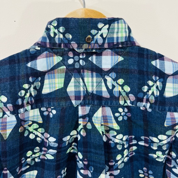 Tommy Hilfiger Men’s Cotton Short Sleeve Plaid Floral Shirt - Picture 8 of 13